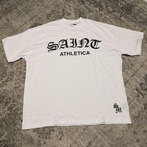 Saint Morta Athletica White Tee T Shirt  Sz. XL NWOT